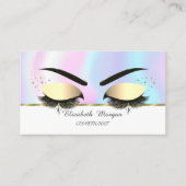 Modern Faux Gold Stripe, Lashes, holografisch Visitekaartje (Voorkant)