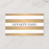 Modern Faux Gold White Stripes Beauty Klantenkaartje (Voorkant)