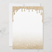 Modern faux goud druipend goud glitter ombre kaart (Achterkant)