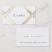modern faux goud geometrisch op elegant wit visitekaartje (Voorkant / Achterkant)