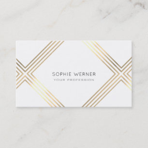 modern faux goud geometrisch op elegant wit visitekaartje