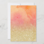 Modern faux goud glitter roze waterverf Sweet 16 Kaart (Achterkant)