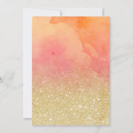 Modern faux goud glitter roze waterverf Sweet 16 Kaart (Achterkant)