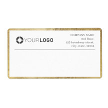Modern faux gouden grens logo Return Address Label