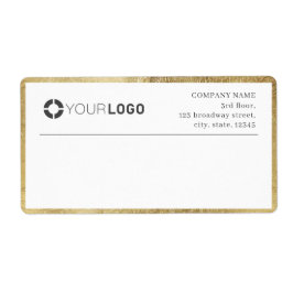 Modern faux gouden grens logo Return Address Label