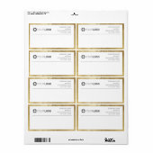 Modern faux gouden grens logo Return Address Label (Full Sheet)