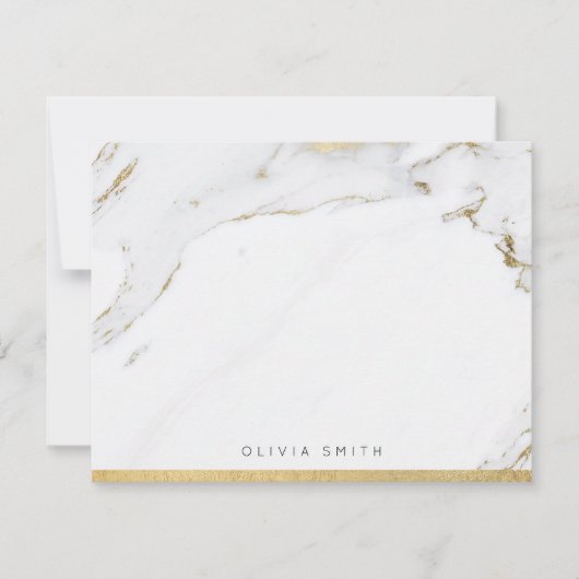 Modern faux goudmarmer op maat bedankkaart (Voorkant)