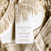 Modern faux goudpalm elegant trouwmenu menu