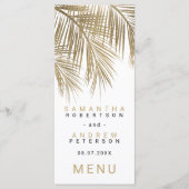 Modern faux goudpalm elegant trouwmenu menu (Voorkant)