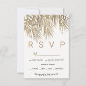 Modern faux goudpalm RSVP bruiloft (Voorkant)