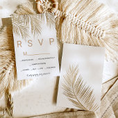 Modern faux goudpalm RSVP bruiloft