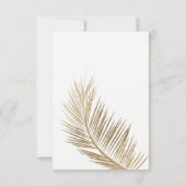 Modern faux goudpalm RSVP bruiloft Kaartje (Achterkant)