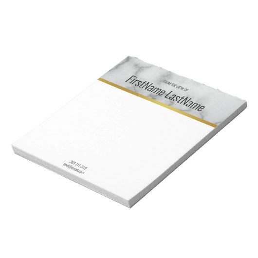 Modern Faux Grey Marmer uit de bureau van Notitieblok (Linkerzijde)