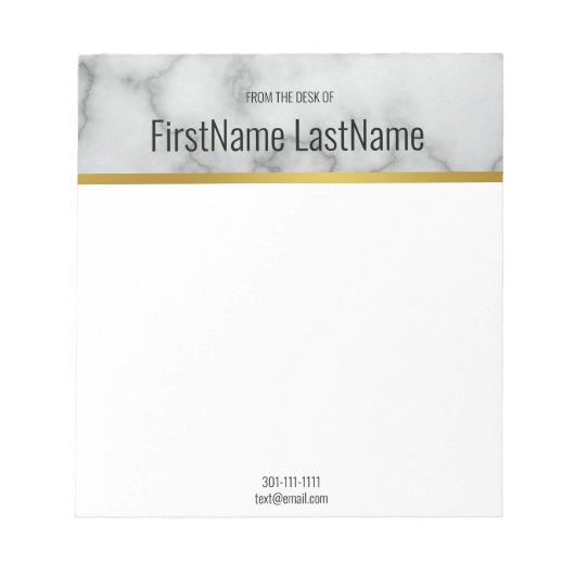 Modern Faux Grey Marmer uit de bureau van Notitieblok (Voorkant)
