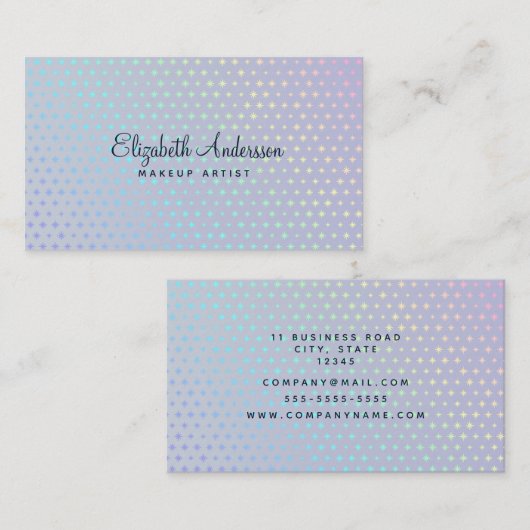 Modern Faux Holografisch Visitekaartje (Voorkant / Achterkant)