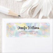 Modern Faux Holographic Opal Gold Foil Elegant Etiket (Insitu)