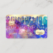 modern faux holographic opal stone visitekaartje (Voorkant)