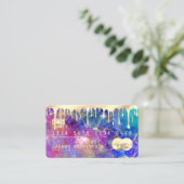 modern faux holographic opal stone visitekaartje (Staand voorkant)