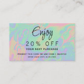 Modern Faux Holographic Pastel Script | Uw Logo Kortingskaartje (Voorkant)