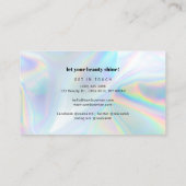 Modern Faux Holographic Salon Beautician Makeup Visitekaartje (Achterkant)