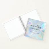 Modern Faux Holographic Script Weddenschap Book Notitieboek (Binnen)
