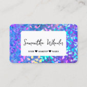 Modern Faux Iridescent Holographic Glam Glitter Bu Visitekaartje (Voorkant)