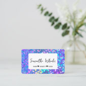 Modern Faux Iridescent Holographic Glam Glitter Bu Visitekaartje (Staand voorkant)
