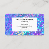 Modern Faux Iridescent Holographic Glam Glitter Bu Visitekaartje (Achterkant)