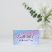 Modern Faux Iridescent Holographic Glam Glitter Visitekaartje (Staand voorkant)
