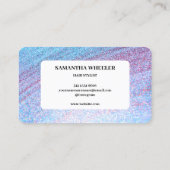 Modern Faux Iridescent Holographic Glam Glitter Visitekaartje (Achterkant)