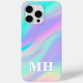 Modern Faux Iridescent Initiaal Monogram Case-Mate iPhone Case (Achterkant)