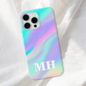 Modern Faux Iridescent Initiaal Monogram iPhone Hoesje
