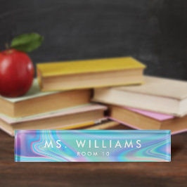 Modern +  Faux Iridescent Kantoor leraar Naambordje