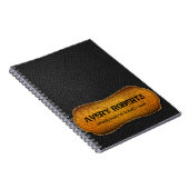 Modern Faux Leather Black en yellow design Notitieboek (Rechterzijde)