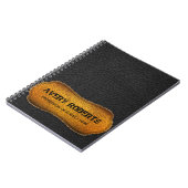 Modern Faux Leather Black en yellow design Notitieboek (Linkerzijde)