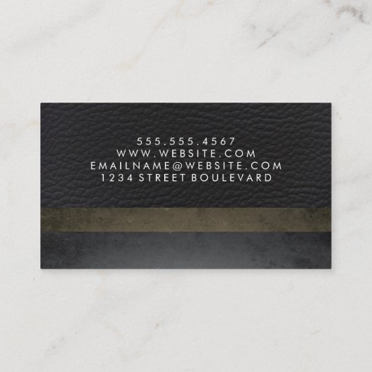 Modern Faux Leather | Houtpanelen Visitekaartje (Achterkant)