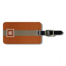 Modern Faux Leather Monogram Oranje