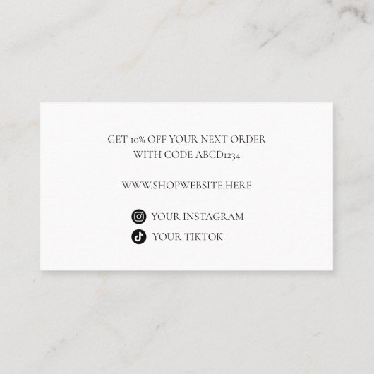 Modern Faux Linen Bedankt voor zakelijke korting (Achterkant)