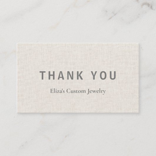 Modern Faux Linen Bedankt voor zakelijke korting (Voorkant)