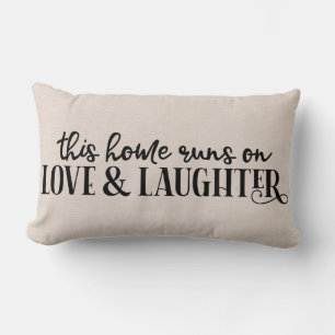 Modern Faux linen home quote Kussen