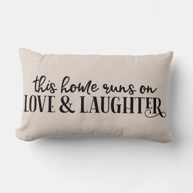 Modern Faux linen home quote Kussen (Voorkant)