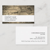 Modern Faux Metal Circuit Board Computer Reparatio Visitekaartje (Voorkant / Achterkant)