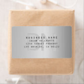 Modern Faux Metal Monogrammed Business Adres Etiket (Insitu)
