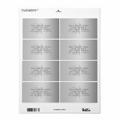 Modern Faux Metal Monogrammed Business Adres Etiket (Full Sheet)