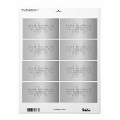 Modern Faux Metal Return-adres Etiket (Full Sheet)