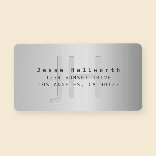 Modern Faux Metal Return-adres Etiket