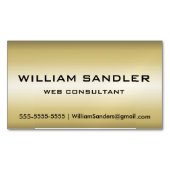 Modern Faux Metallic Gold Visitekaartje Magneet (Voorkant)