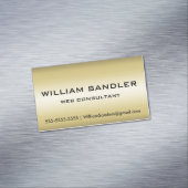 Modern Faux Metallic Gold Visitekaartje Magneet (Voorbeeld)