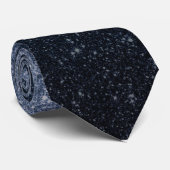Modern Faux Navy Blue Glitter Stropdas (Opgerold)