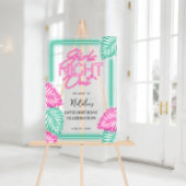 Modern Faux Neon Girls Night Out Verjaardag Welkom Acryl Bord